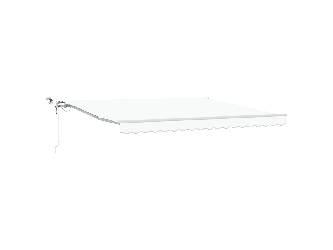 Toldo Retrátil Automático Com Led Branco Vidaxl Branco Poliéster (400 X 300 Cm)