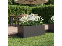 Vidaxl Vaso De Jardim Preto 80 X 40 X 40 Cm Aço Laminado A Frio