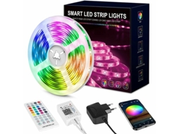 Fita De Led, Fita De Led Multicolorida De 15 M, Controle Por Aplicativo Bluetooth Wellngs Slowmoose