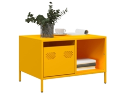 Vidaxl Mesa Centro 68,5x50x43,5cm Aço Laminado A Frio Amarelo Mostarda