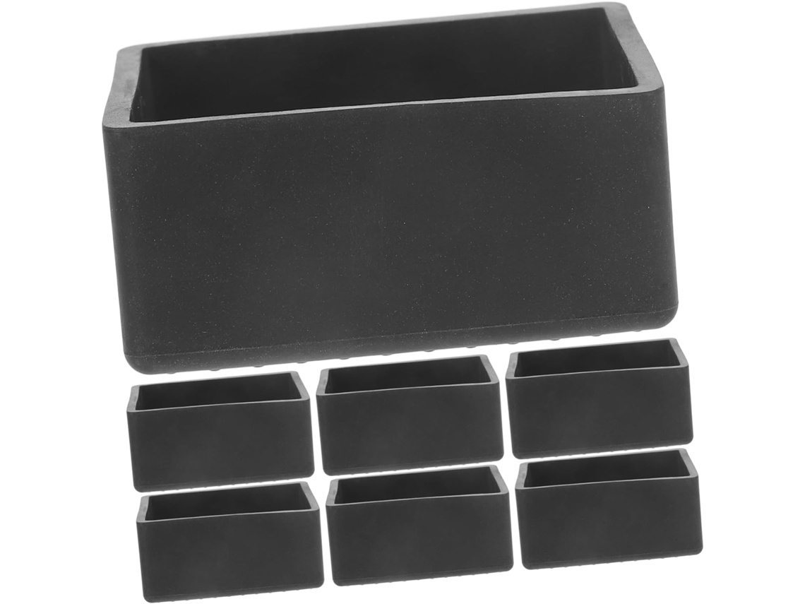 Conjunto De 8 Protetores Pés Cadeira E Mesa Em Pvc Preto Com Base Antiderrapante Para Um Deslizamento Suave