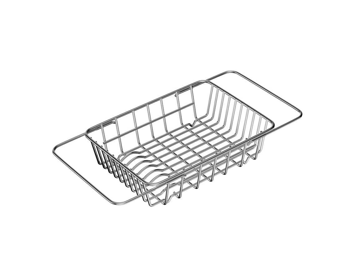 Cesta de Escoamento de Inox Extensível Multifuncional para Cozinha, com Compartimentos ZSANFS (m, 35*25*10cm)