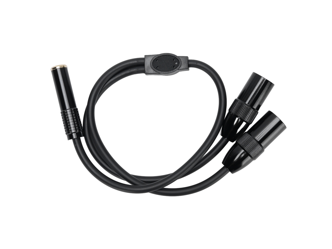 Cabo Divisor Y de 2 Canais, 6,35 mm Hembra para XLR de 3 Pinos Macho, 0,5 M | S/MARCA