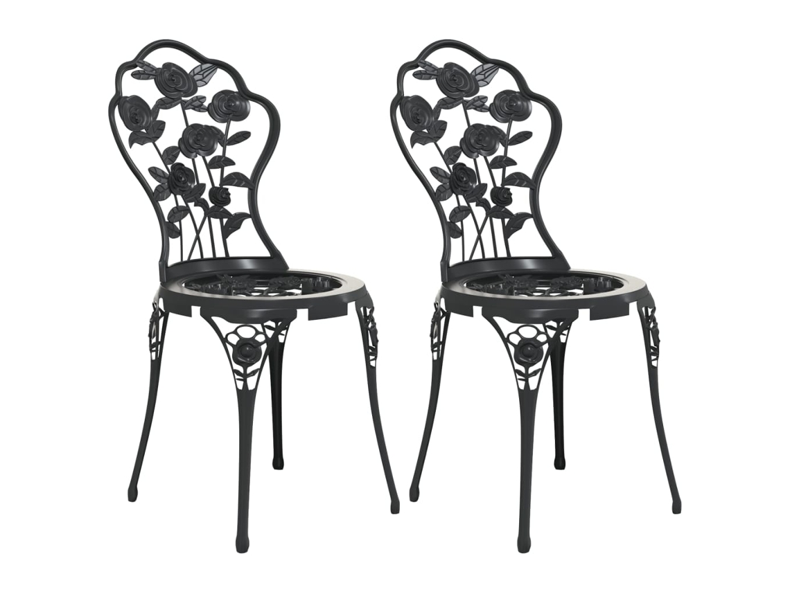 Bistro Chair, Bistro Chairs Vidaxl Preto Alumínio (n/a)