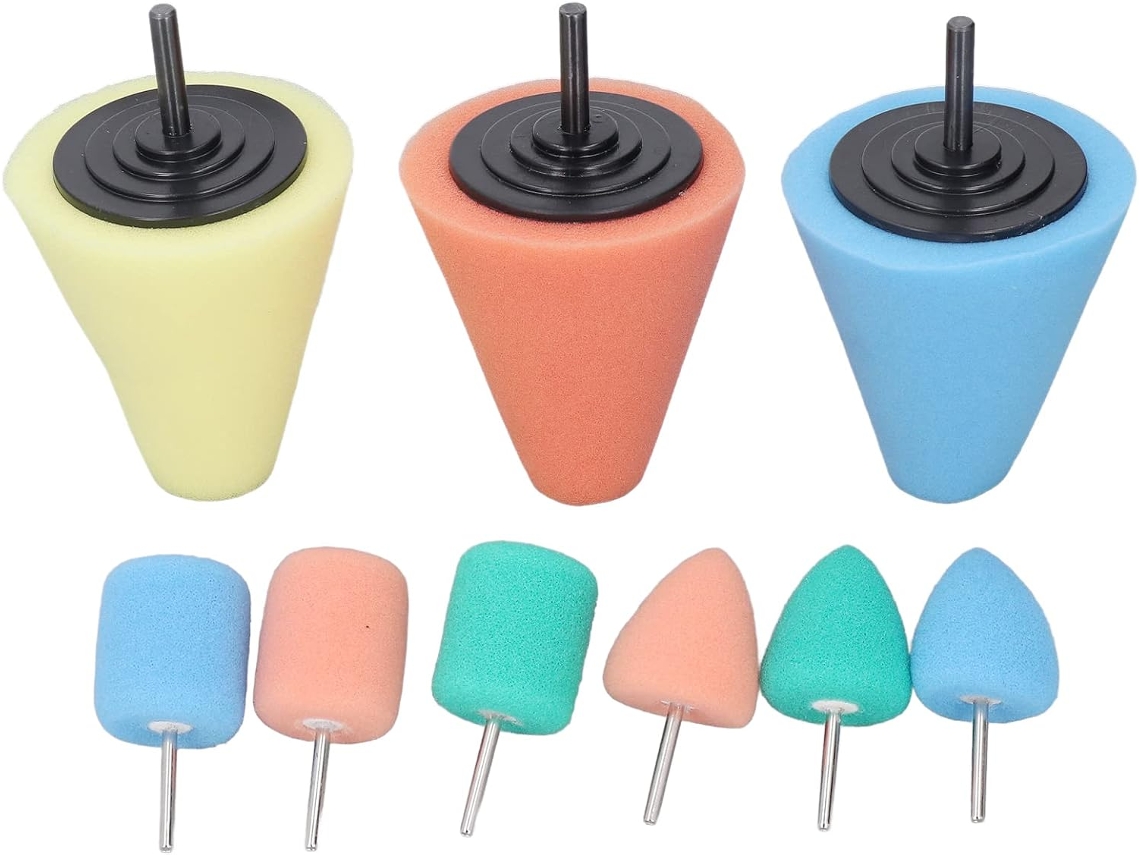 Conjunto De 9 Cones Polimento, Cone Esponja E Esfera Haste 3 Mm 6 Mm,