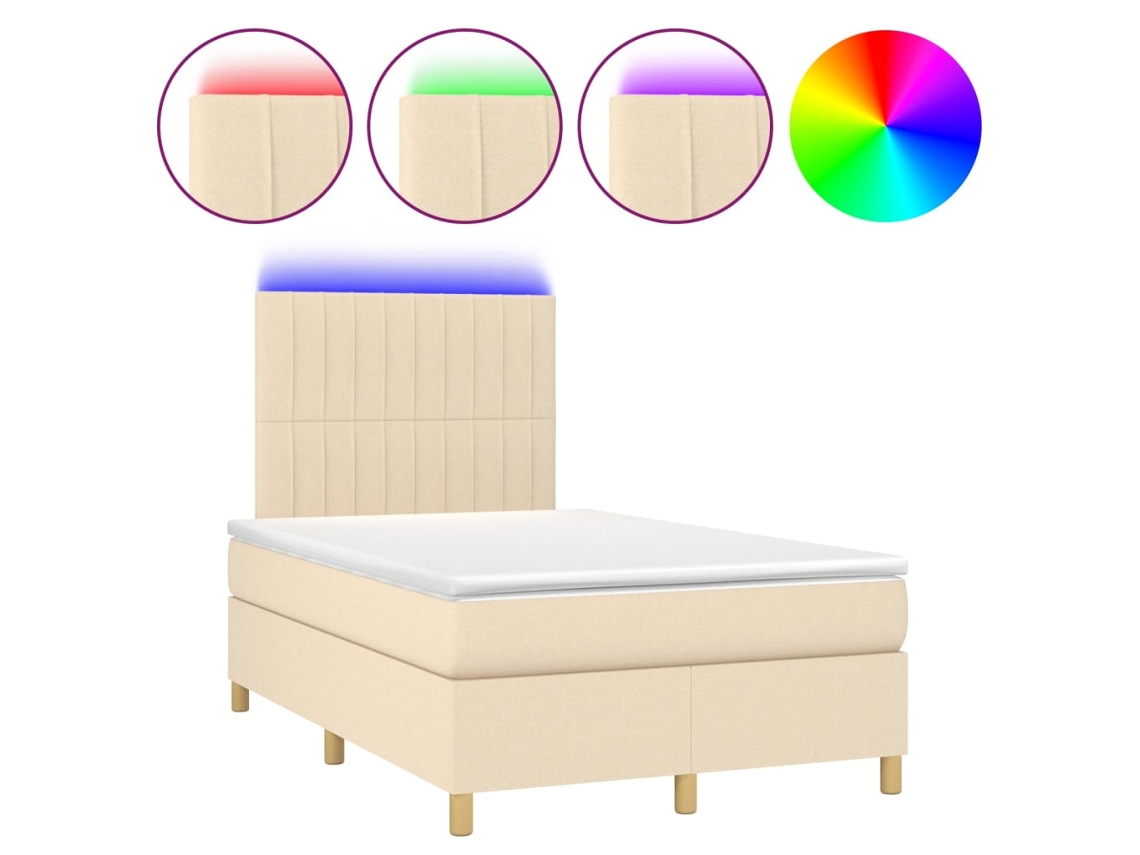 Box Spring Bed, Box Spring Beds Vidaxl Creme Tecido (120 X 200 Cm)