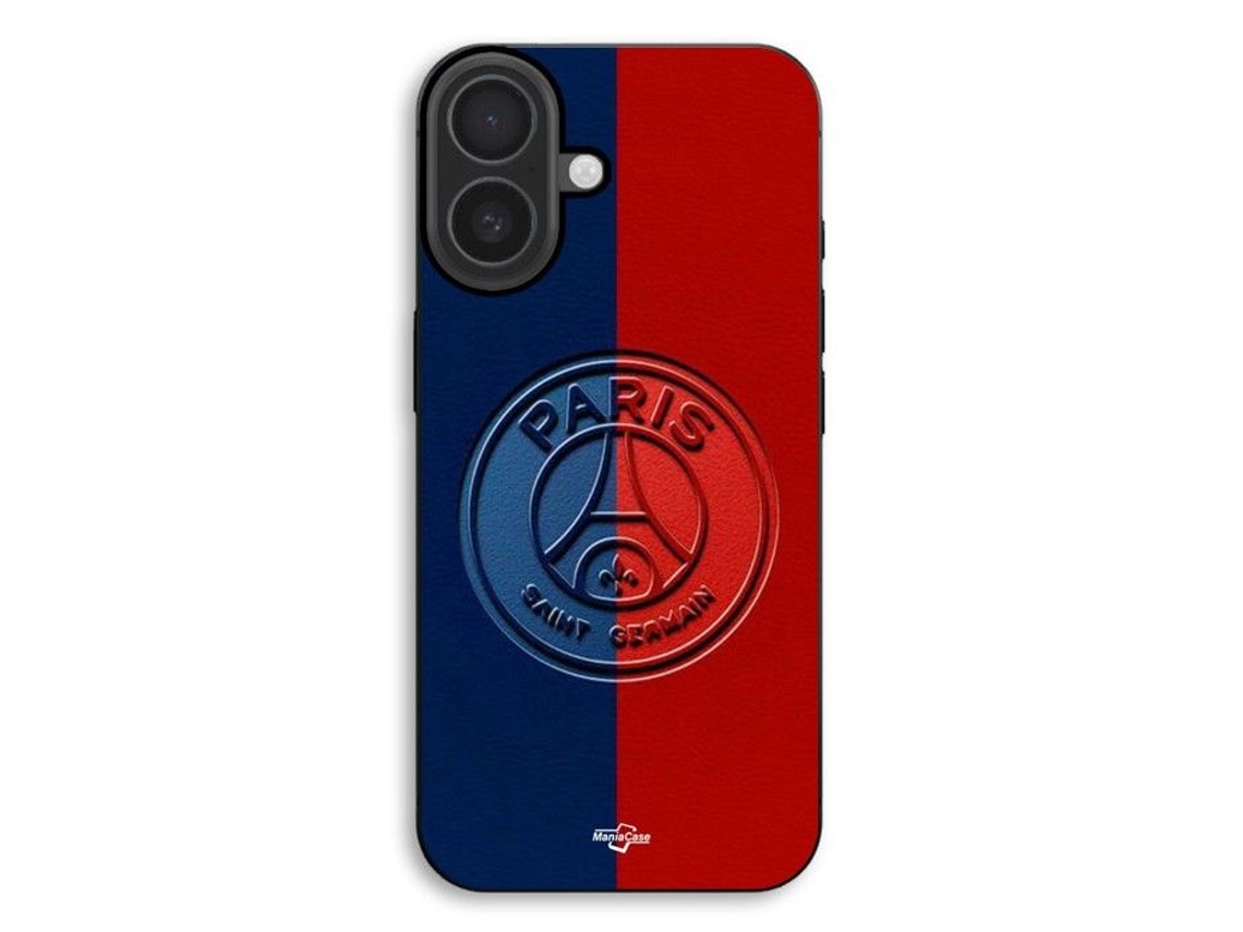 Capa Para Celular - Maniacase - Iphone 17 - Silicone Tpu - Preta - Logotipo Do Psg