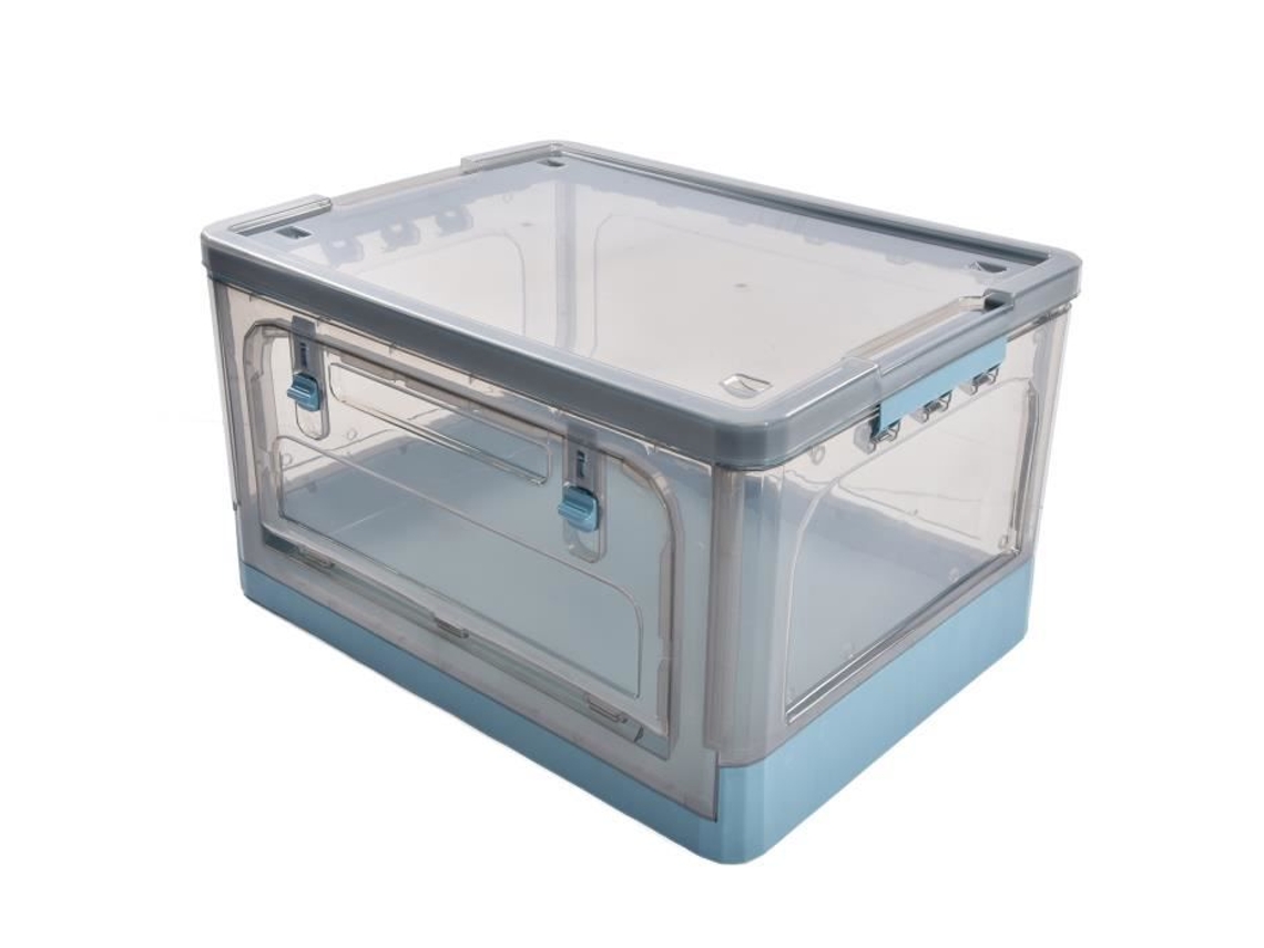 HURRISE Caixas de Armazenamento Transparentes com Tampa Caixas de Armazenamento Transparentes Dobráveis Recipientes Visíveis Caixas de Móveis