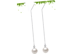 Brincos Pendentes Com Franjas De Prata E Pérola Para Mulheres Elegantes.