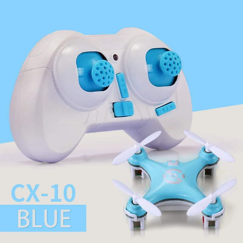 (Azul) Quadricóptero com controle remoto 2.4g, 4 canais e luzes LED