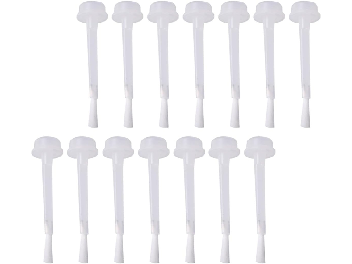 Conjunto de 50 pincéis para esmalte, acessórios essenciais em plástico branco.