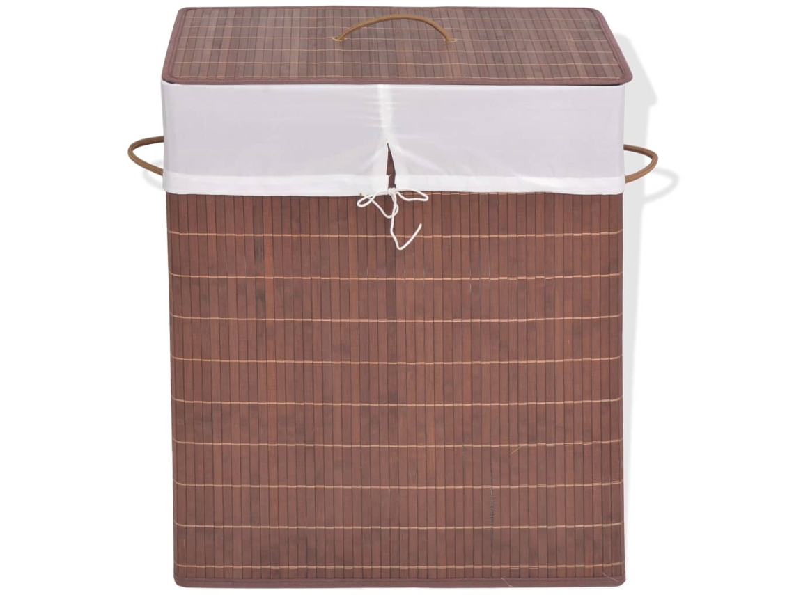 Laundry Basket, Laundry Baskets Vidaxl Marrom Bambu (40 X 30 X 60 Cm)
