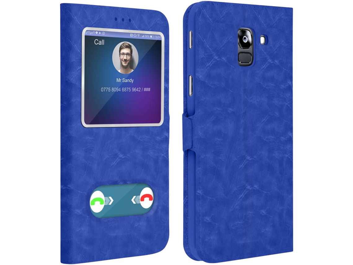 Capa Samsung Galaxy J6 AVIZAR Window Azul