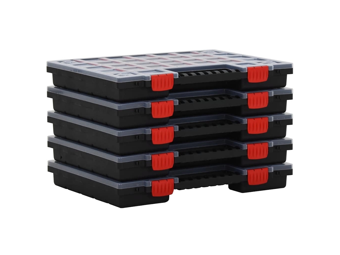 Vidaxl Caixas De Arrumação 5 Pcs Polipropileno 40x30x5 Cm