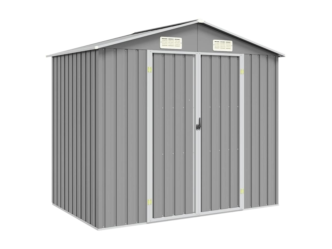 Vidaxl Abrigo De Jardim 205x129x183 Cm Aço Galvanizado Cinzento