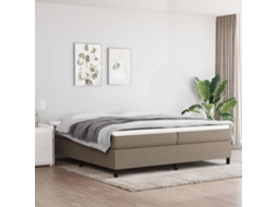 Vidaxl Estrutura De Cama Com Molas 200x200 Cm Tecido Cinzento-acastanhado
