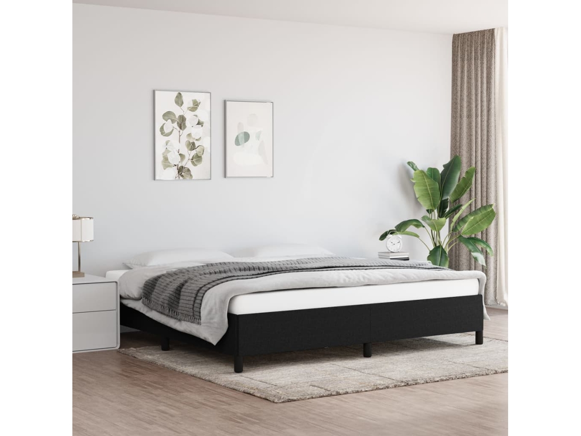 Vidaxl Estrutura De Cama Sem Colchão 200x200 Cm Tecido Preto