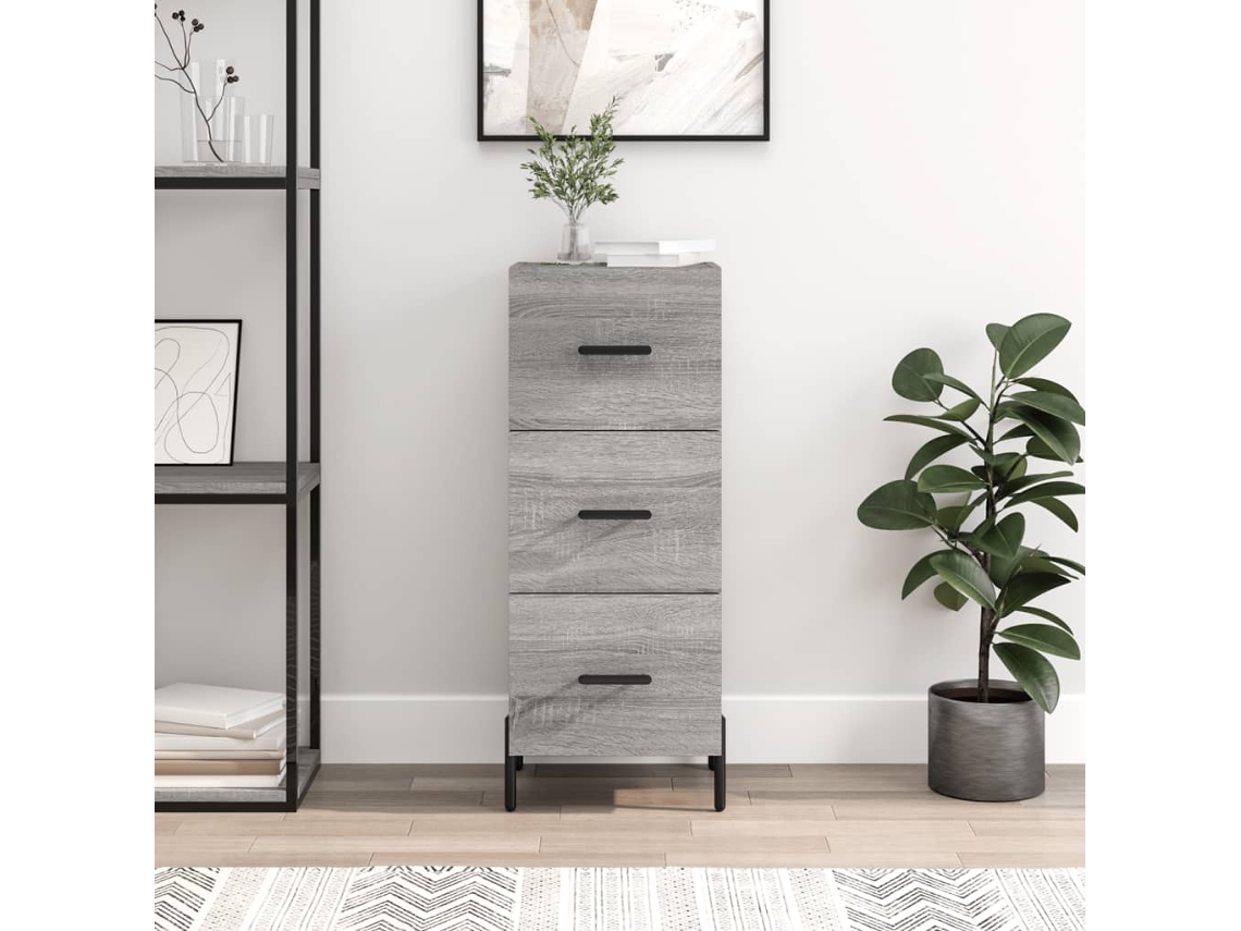 Vidaxl Aparador 34,5x34x90 Cm Derivados De Madeira Sonoma Cinzento