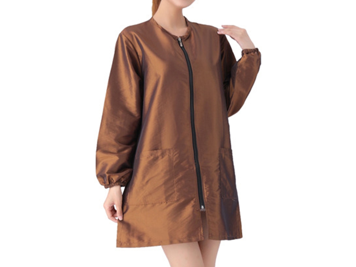 Jaqueta Salon Smock Professional Stylist Jaqueta À Prova D'Água Capa de Corte de Cabelo Avental de Barbeiro Marrom M