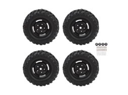 Mali 4 Pneus de Rc Crawler 1.9 Polegada Borracha com Aro de Plástico para Carros de Controle Remoto 1/10 Preto