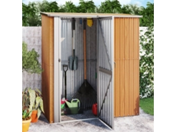 Vidaxl Abrigo De Jardim 180,5x97x209,5 Cm Aço Galvanizado Com Efeito Madeira