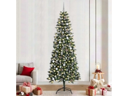 Vidaxl Árvore De Natal Artificial Verde 240 Cm Pvc, Plástico E Aço