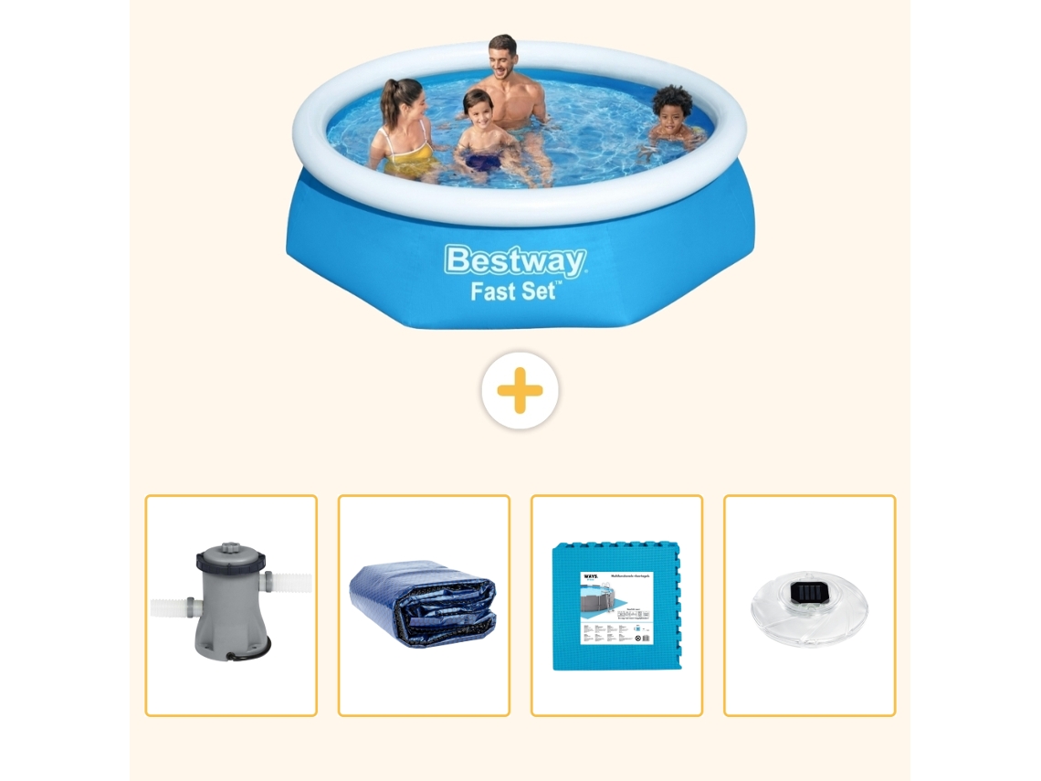 Bestway Piscina Bestway Fast Set Redonda - 244x61 Cm - 5-peças S326