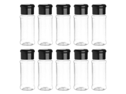 30 Frascos de Especias de Plástico Pet Con Tapa Giratoria Y Filtrador para Almacenar Hierbas, Condimentos Y Polvos Transparentblack