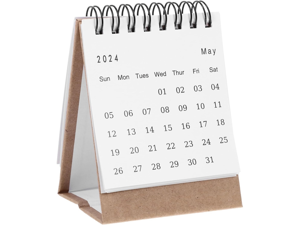 Mini Calendário De Mesa, Decorativo Em Inglês Para Resistente E