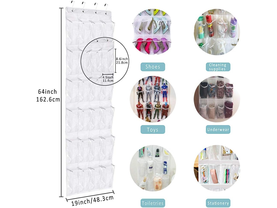 Lurelia Cabideiro De Porta, Dobrável, Em Plástico, Para Casa, 48 Cm, Branco, Entrada Organizada