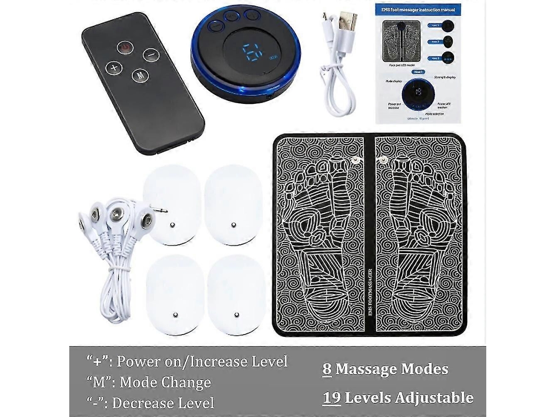 Tapete Massageador De Pés Elétrico Tens Almofada Dobrável Massagem Estimulação Muscular Fisioterapia Terapia Física Salud