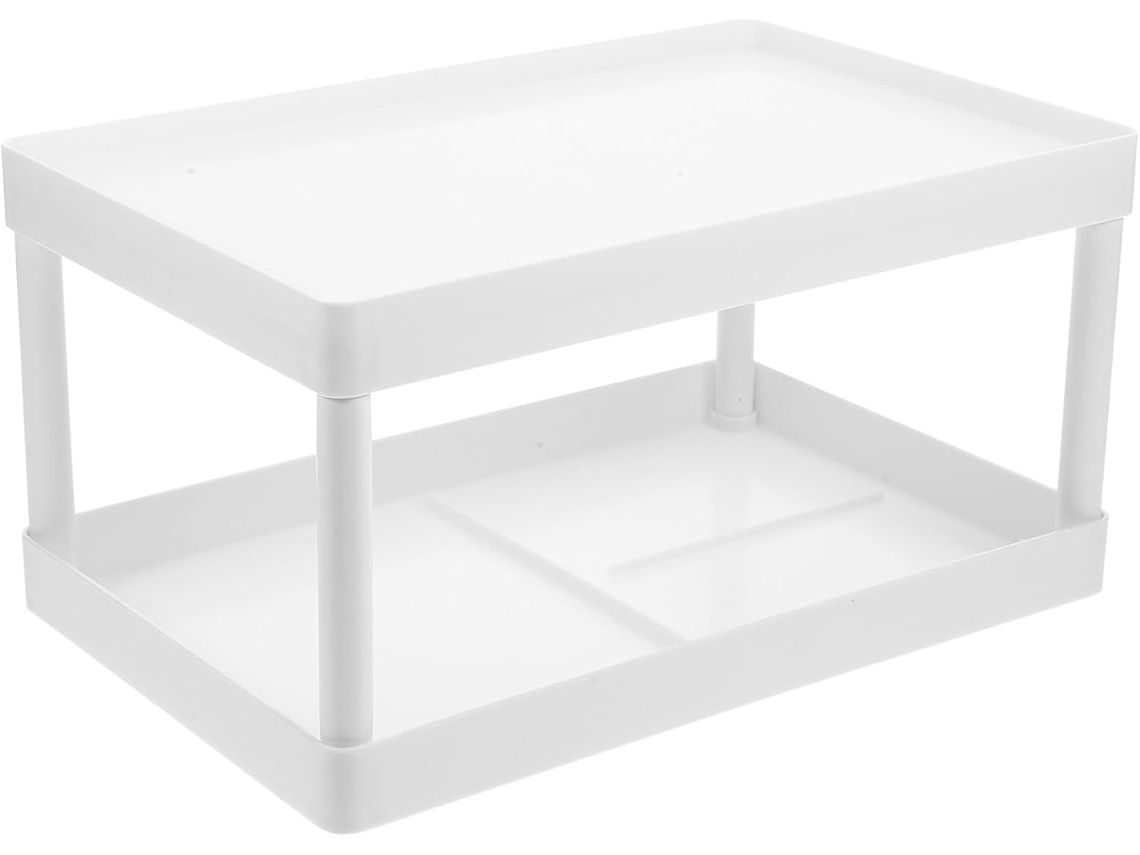 Prateleira De Armazenamento Multifuncional Para Banheiro, Com Design De Camada Dupla Em Plástico Impermeável, Ideal Para