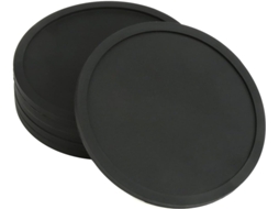 Conjunto de 6 Porta copos Pretos, Redondos de Silicone, Antiderrapantes para Canecas de Café e Cerveja, Ideais para Casa e Bar AQUAFORGE