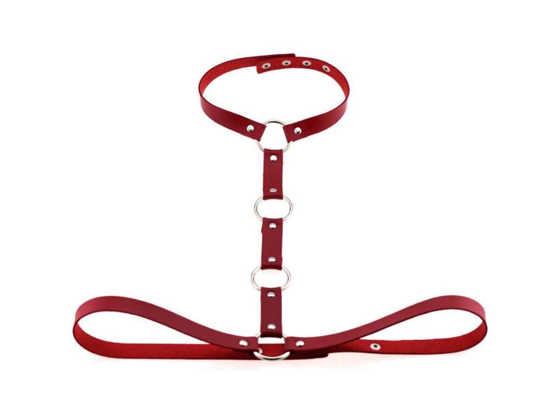 Harness Sexy Choker Couro Pu Cinto De Cintura