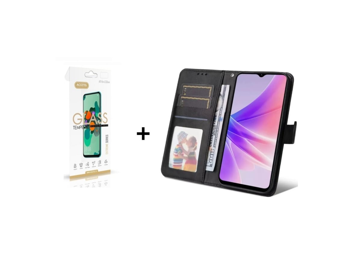 Pelicula De Vidro Normal Accetel Alcatel 1s 2019 E Capa Livro Premium Alcatel 1s 2019-preto-zt-5587