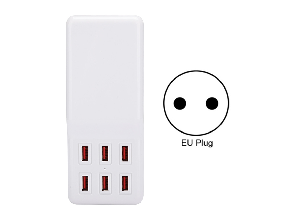Carregador De Mesa Usb De 6 Portas 60w 5v3.5a Com Carregamento Rápido Para Casa