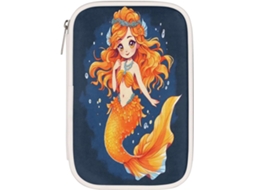 Estojo Lápis Com Tema De Sereia, Design De Sereia Nadando, Bolsa Compartimentada Guardar Pincéis De Maquiagem