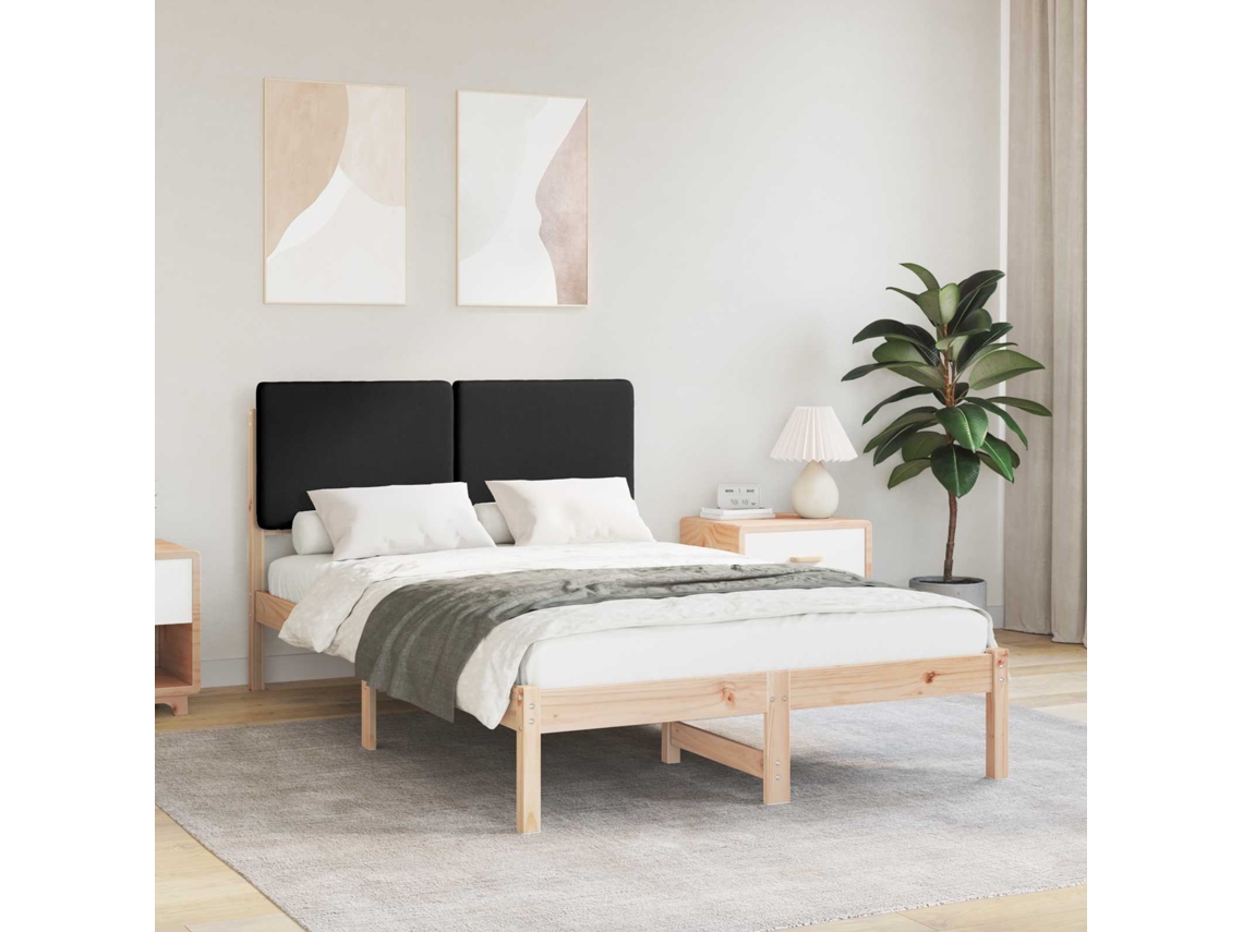 Vidaxl Estrutura De Cama Com Cabeceira Estofada Preto 120 X 190 Cm