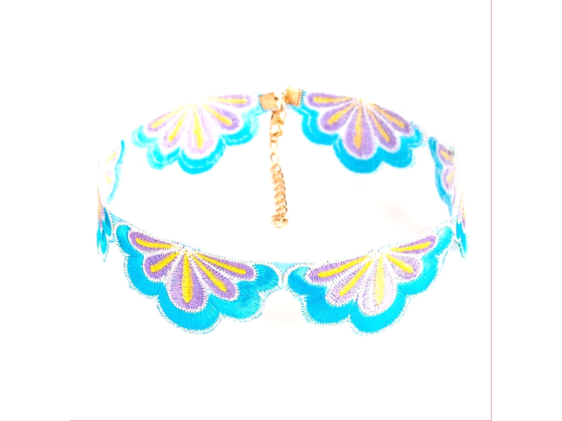 Colar De Gola Bordado Artesanal Feminino Moda
