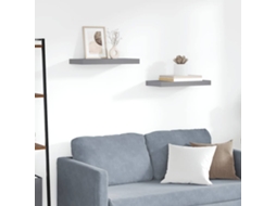 Vidaxl Prateleira De Parede Suspensa 50x23,5x3,8 Cm Mdf Cinzento