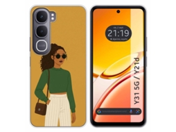 Capa Tumundosmartphone De Silicone Para Vivo Y31 5g / Y21d Design Feminino Com 2 Desenhos