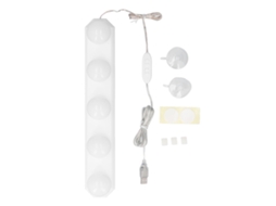 Luzes de vanity led para espelho 5 lâmpadas 3 temperaturas 10 brilhos usb portátil S/MARCA