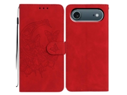 Capa De Couro Para Iphone 17 Air Shell Com Estampa De Borboletas Dançando Ao Luar.