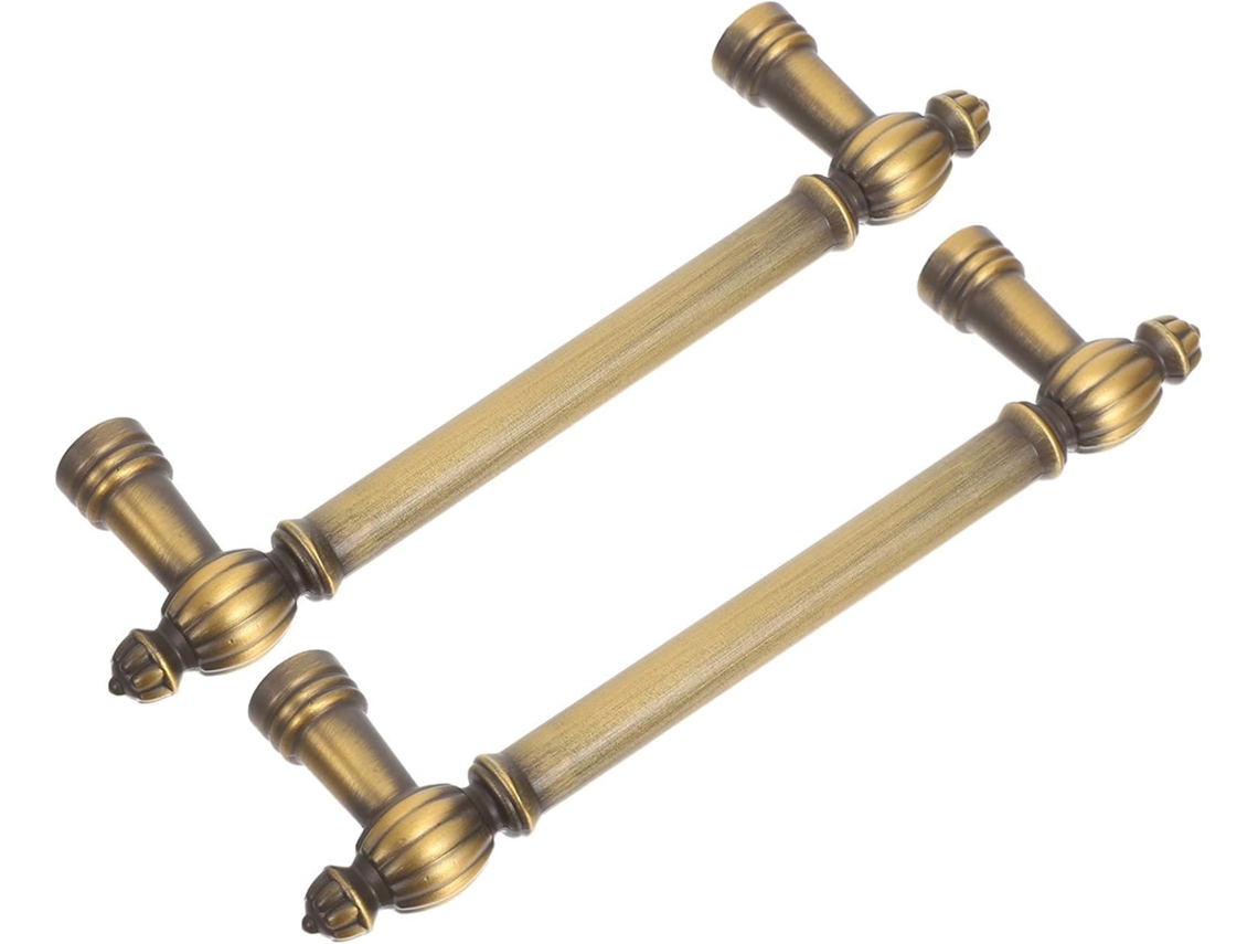 Conjunto De 2 Puxadores Porta Em Liga Zinco Estilo Vintage Com Design Ergonômico E Espaçamento Furos 96mm, Ideais Para