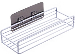 Suporte De Parede Suspenso Com Prateleira Ferro Para Armazenamento, 2 Peças, Design Sem Furos, Material De Ferro Preto