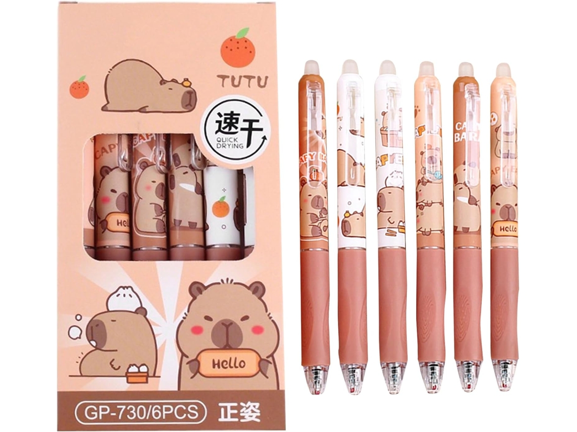 Conjunto De Canetas Em Gel Com Motivos Animais – 6 Um Design Fofo E