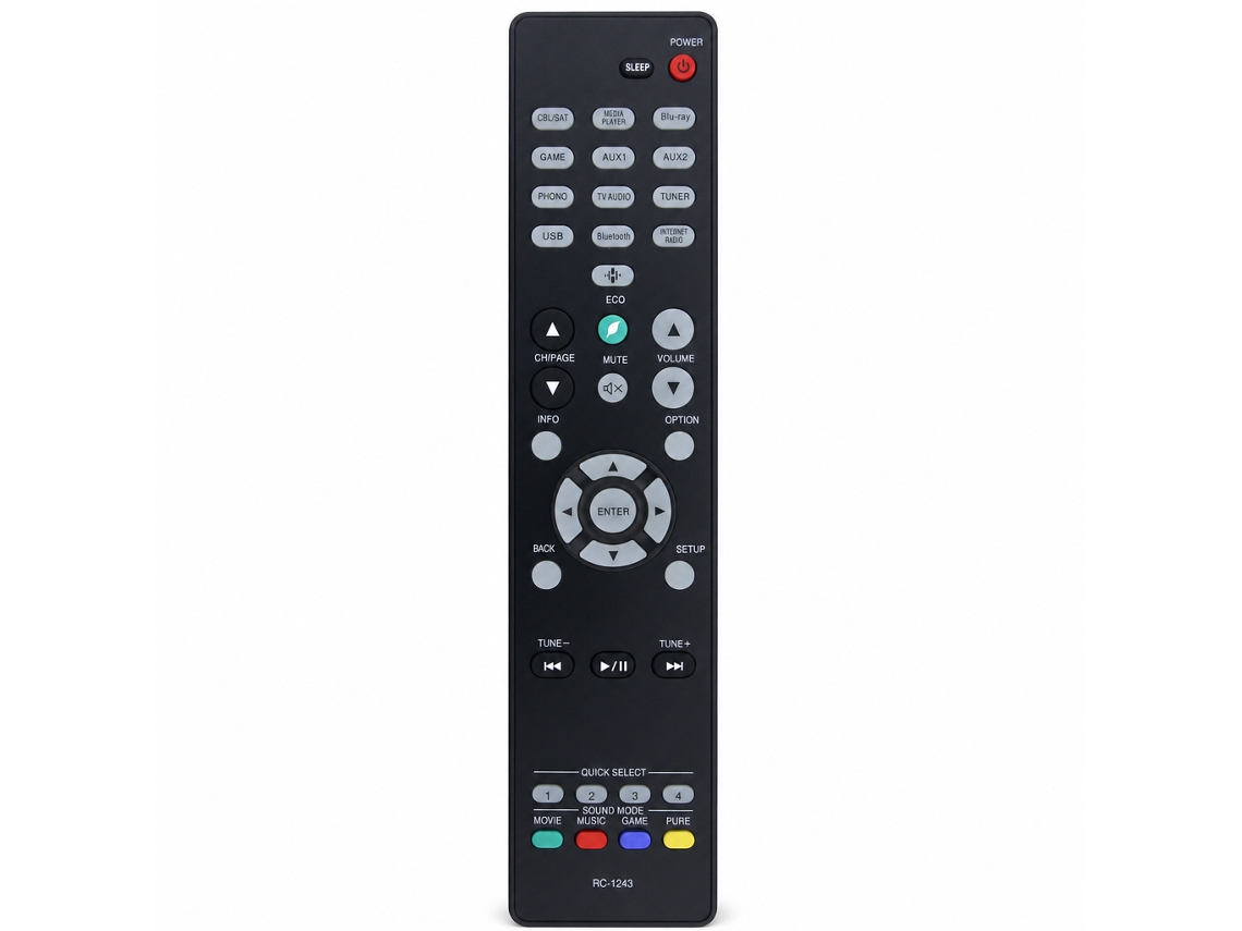 Comando À Distância Compatível Com Amplificador Av Denon Rc-1243
