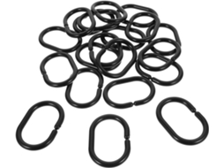 Kit De 20 Ganchos Para Cortina De Chuveiro, Em Abs Preto, Design Simples E Prático, Fácil Instalação E À Deformação
