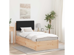 Vidaxl Estrutura de Cama com Cabeceira Estofada Preto 90 X 190 Cm
