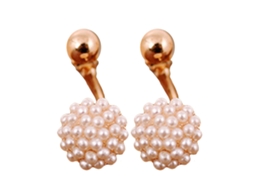 Brincos De Ouro Pendente Pérola Falsa Decoração Elegante